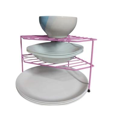 Imagem de Organizador Prático De Canto 3 Níveis Ferro Para Pratos
