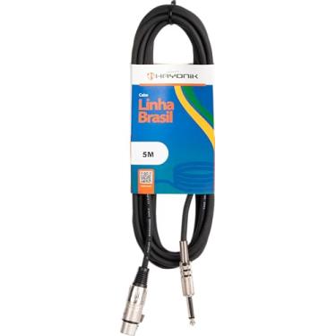 Imagem de HAYONIK, Cabo Para Microfone Desbalanceado XLR Fêmea X P10 Macho 5M Linha Brasil