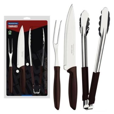 Imagem de Kit Para Churrasco Plenus Com Lâminas Em Aço Inox E Cabos De Polipropi