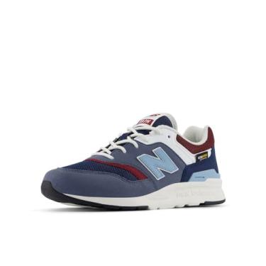 Imagem de New Balance Tênis infantil com cadarço 997H V1, Cinza ártico escuro/azul marinho/vermelho mercúrio, 6 Big Kid