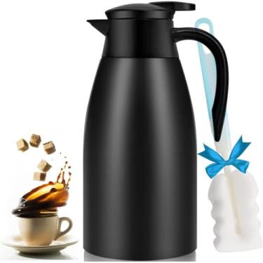 Imagem de Garrafa térmica de café de 1,927 g, jarra de café de aço inoxidável para manter o calor, dispensador de bule de chá com isolamento Airpot para água quente, chá, bebidas quentes – Mantenha 12 horas