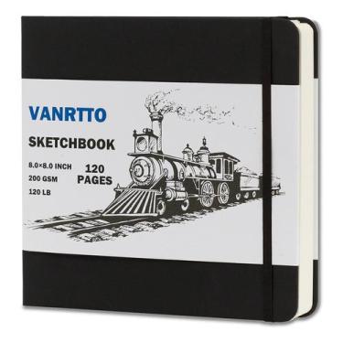 Imagem de Caderno de Esboços VANRTTO - Capa Dura, 8x8 Polegadas, 120 Páginas, 20