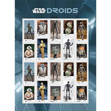 Imagem de United States Postal Service Star Wars Droids (Folha De 20) Selos Postais De Primeira Classe Do Correio Para Sempre 2022 Scott #5573-5582