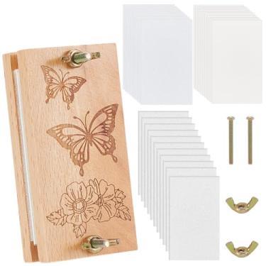 Imagem de GOMAKERER Kit de prensa de flores, kit de prensagem de plantas de folha de madeira de 8 camadas com ferramentas, prensa botânica pequena para artes de flores faça você mesmo, 94 x 4 x 0,8 cm