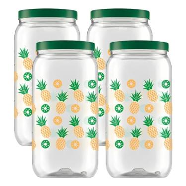 Imagem de Kit 4 Pote Para Mantimentos Grande Tampa De Rosca 2,7 Litros Decorado (Abacaxi)