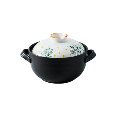 Imagem de Conjunto criativo japonês minimalista de utensílios de cozinha, panela de barro resistente ao calor para casa, sopa, flor, macarrão - caixa de 3500 ml Four Seasons Spring
