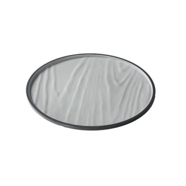 Imagem de Prato de mesa redondo de restaurante, prato de prato de porcelana de carne - 78019-10,8 cinza e branco fosco