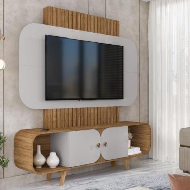 Imagem de Estante Home Ripado para TV Até 75 Polegadas 2 Portas com Pés de Madei