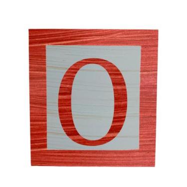 Imagem de Cubo Azul Letra Vermelha com Aplique Festa Chá de Bebê Decoração 8x8x8