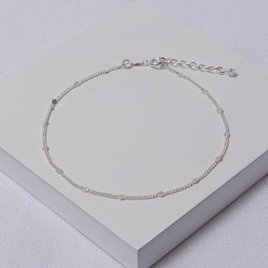 Imagem de Tornozeleira Feminina Folheada a Prata com Chapinhas - Ralifla Semijoi