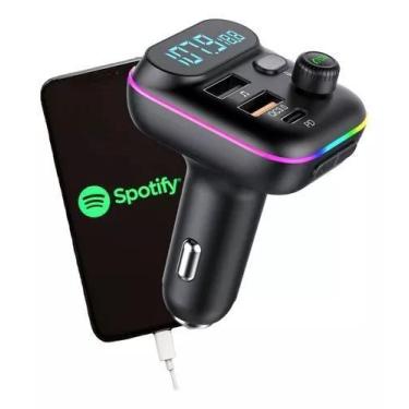 Imagem de Transmissor Fm Bluetooth 5.1 Carregador Veicular Microsd Usb - Kapbom