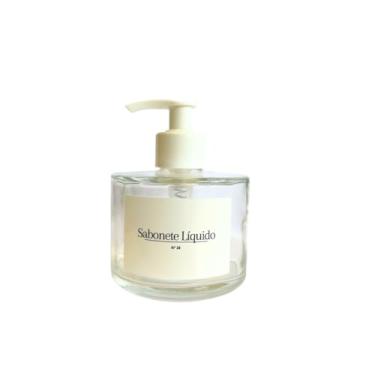 Imagem de Frasco PICOLO Etiquetado Sabonete Liquido Picolo Vidro Madeira Lavabo Banheiro Decoração Minimalista (Branco)