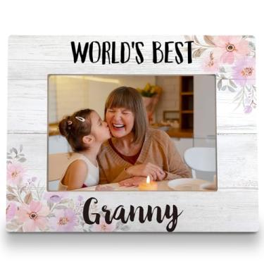 Imagem de FLDAS Porta-retrato de vovó 20 x 25 cm, porta-retratos para avós, presentes para avós, presentes de aniversário para avós do neto, neta, melhor vovó do mundo, 5 x 7