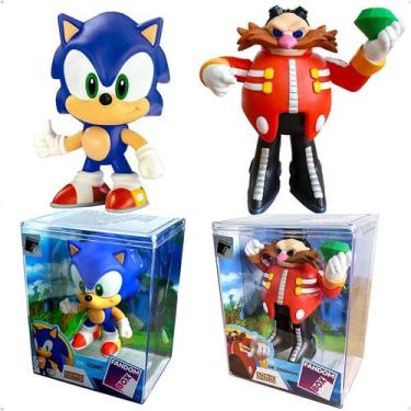 Imagem de Coleção 2 Bonecos Sonic E Dr Eggman Fandom Box Lider Brinq - Lider Bri