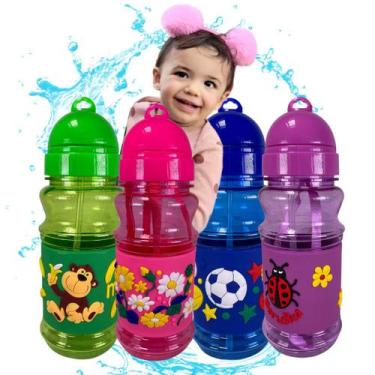 Imagem de Squeeze Infantil Garafinha Agua Plástico Bico Silicone 420ml - PDIMPOR