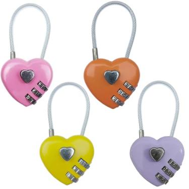 Imagem de Cadeado em forma de coração, cadeado de amor, pequenos fechaduras de armário, cadeado de amor para caixa de armazenamento de joias, presente de dia dos namorados, cadeado combinado, cadeado de armário