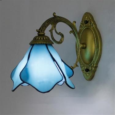 Imagem de Luminária de parede retrô americana, simplicidade mediterrânea, sala de estar, restaurante, quarto, estudo, vila, hotel, café, bar, corredor, cômoda, luz (B 1 luz)