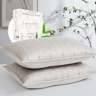 Imagem de Southshore Fine Living, Inc. Capas de travesseiro King Size, conjunto de 2, qualidade hoteleira, rayon de luxo de 300 fios derivado de fronhas de bambu, capas acolchoadas, tamanho king, 50,8 cm x 91,4