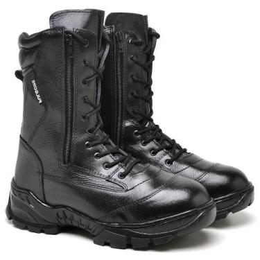 Imagem de Bota Masculina Militar Couro Cadarço Cano Médio Moderna - Fulgore, 44,