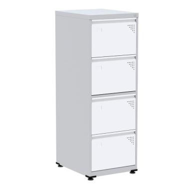 Imagem de Armário de Arquivo de Aço Pandin 4 Gavetas gavetas Cinza/Branco