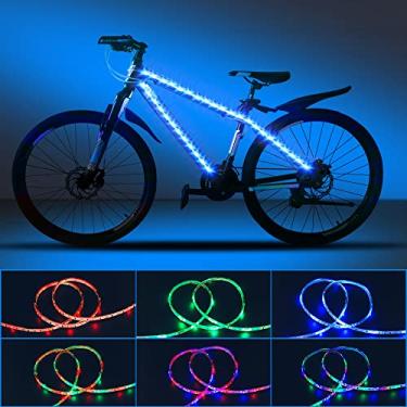 Imagem de DANCRA — Lâmpadas de LED alimentadas por bateria, reguláveis R/G/B — Kit de tiras de cores que mudam para iluminação de destaque, TV Desktop PC, Skate, Scooter com Mini Controlador, Moderno, Rgb Bike Frame Light