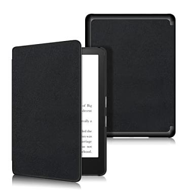 Imagem de USTIYA Capa para Kindle Paperwhite 11ª geração 6,8 polegadas 2021, Couro Protector, Feita de PC + PU, com Função de Acordar/Aativar (Preta)