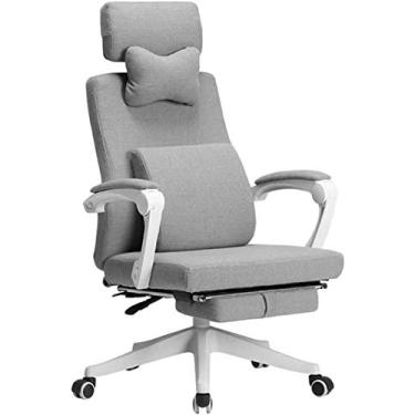 Imagem de FZGGWYHL Office Gaming Ergonômico com Apoio para os Pés Tecido Multifuncional Estudo Giratório Altura Ajustável Conforto Extra Macio Acolchoado Resistente Estabilidade Segura