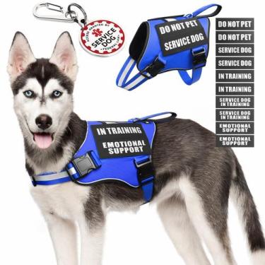 Imagem de Colete Service Dog MOOGROU com etiqueta de identificação e 10 adesivos