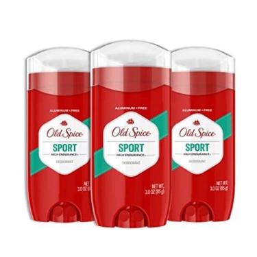 Imagem de Desodorante Sem Alumínio para Homens Old Spice, Esporte de Alta Resistência, 3 Oz Cada, Pacote com 3