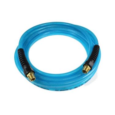 Imagem de Coilhose Pneumatics PFE40254T Flexeel Reinforced Polyurethane Air Hose, 1/4-Inch ID, 25-Foot Length with (2) 1/4-Inch MPT Reusable Strain Relief Fittings, Transparent Blue