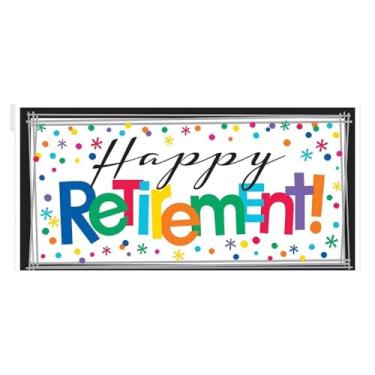 Imagem de Amscan 120221 "Happy Retirement" Horizontal Giant Sign Party Banner, 65" x 33.5", 1 Piece