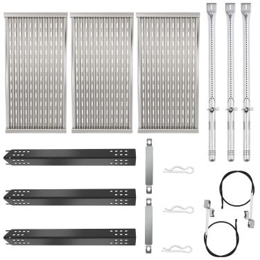 Imagem de Peças de reposição para churrasqueira Charbroil Performance TRU-Infrared 450 grelhas de 3 bocas 463370719 463371719 463280019, placas emissoras de 43 cm, barracas térmicas, peças de queimadores para