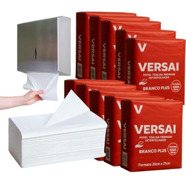 Imagem de Papel Toalha Interfolhado Branco total de 10.000 20x21cm Secar Mãos