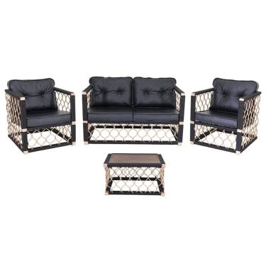 Imagem de Conjunto De Poltronas, Namoradeira E Mesa Em Alumínio