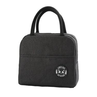 Imagem de Bolsa Térmica Portátil Dobrável Organizadora Bolso Externo Semi-impermeável Com Alça preto