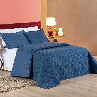 Imagem de Cobre Leito Mistral Queen Dupla Face 3 Peças - Marinho