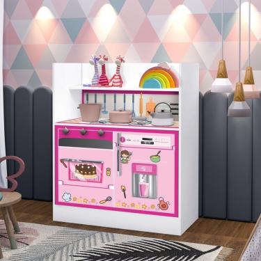 Imagem de Cozinha Infantil 2 Portas 1 Gaveta Magia Branco/rosa