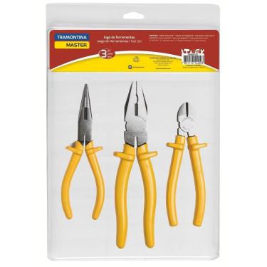 Imagem de Kit De Ferramentas Com Alicate De Bico 6" Alicate Universal 8" E Alicate Corte Diagonal 6