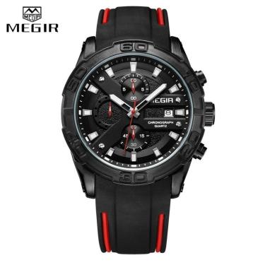 Imagem de Relógio De Pulso Masculino Megir 2055 à Prova D'água Preto