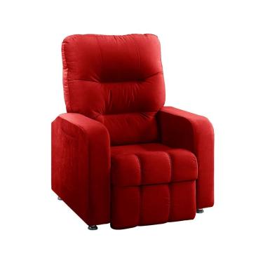 Imagem de Poltrona Do Papai Reclinável Maldivas Suede Vermelho Star Confort Vermelho