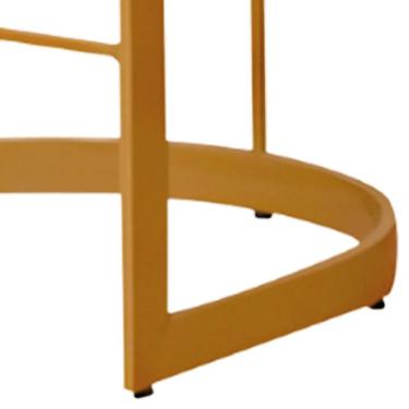 Imagem de Banco Banqueta Emília Para Cozinha Suede Amarelo Com Base Dourada Star Confort Amarelo Com Dourado