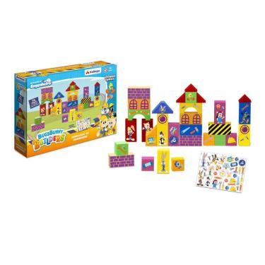 Imagem de Brincando De Engenheiro Bugs Bunny Looney Tunes 75 Peças Xalingo