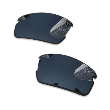 Imagem de Lentes de reposição espelhadas polarizadas premium Combime 8 para óculos de sol Oakley Flak 2.0 Asian Fit (AF) OO9271 - Preto, Preto, One Size