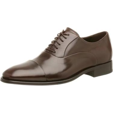 Imagem de Bruno Magli Sapato social masculino Maioco com cadarço, Nappa marrom escuro, 7.5 Wide