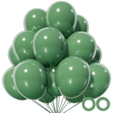 Imagem de KUULBELA 110 Balões De Látex Verde-Escuro Para Festa, Redondos, 30 Cm, Com Gás Hélio, Tema Natal (Com 2 Fitas).