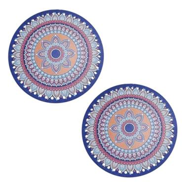 Imagem de MIAO YUAN 2 peças de placas de base perfuradas de acrílico, almofada de forro inferior de bandeja de vime impressa dupla face, acessório de material DIY para cesta de tecelagem feita à mão, sacola de