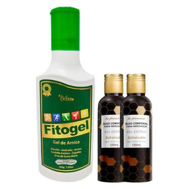 Imagem de Kit 1 Gel Massageador Fitogel Para Dor no Corpo + 2 Óleo Para Massagem