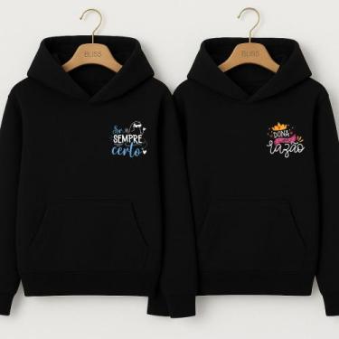 Imagem de Moletom Canguru Senhor Sempre Certo e Dona Da razão Meme Engraçados Na