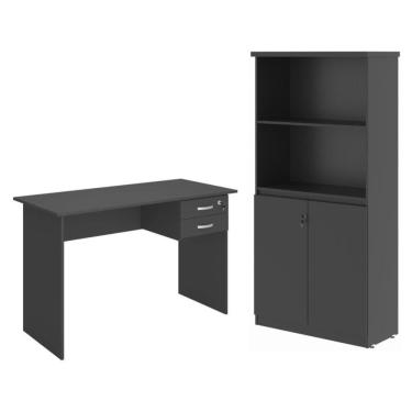 Imagem de Armario E Mesa De Computador Faroé Preto Onix