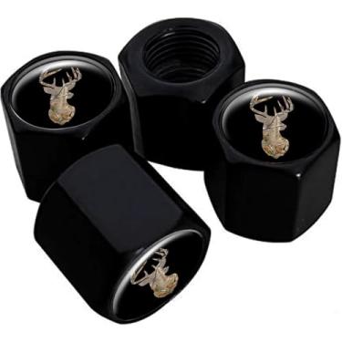 Imagem de Tampas de haste de válvula de pneu de metal, pacote com 4, tampas de haste de roda de carro, tampas de válvula de ar universais de alumínio para carros, caminhões, SUVs, bicicletas, motocicletas